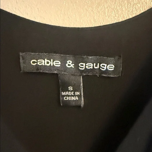 Cable & Gauge Black Maxi Dress with Cream Crochet Waistband - Picture 2 of 5